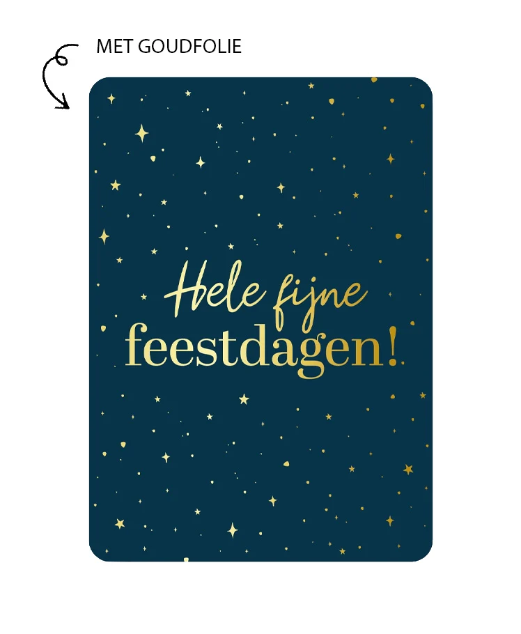 Kaart Met Goudfolie - Hele Fijne Feestdagen