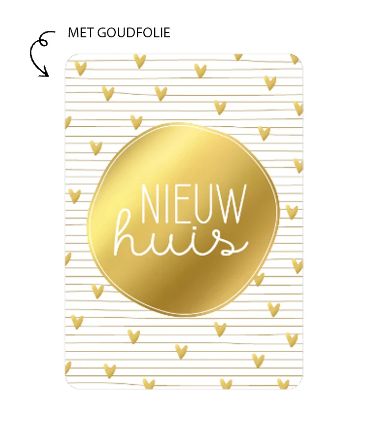 Kaart Met Goudfolie - Nieuw Huis
