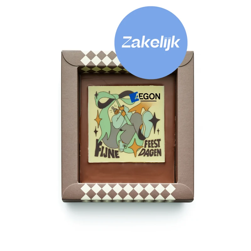 Chocolade Wenskaart | Fijne feestdagen eigen logo