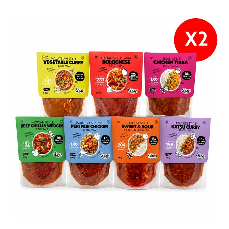 Skinny Food Co 14-daagse kant-en-klaarmaaltijdenbundel (300 g x 14 maaltijden)