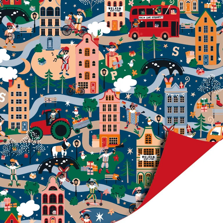 Sinterklaas Inpakpapier 30 cm x 3 meter – Sint is in Town