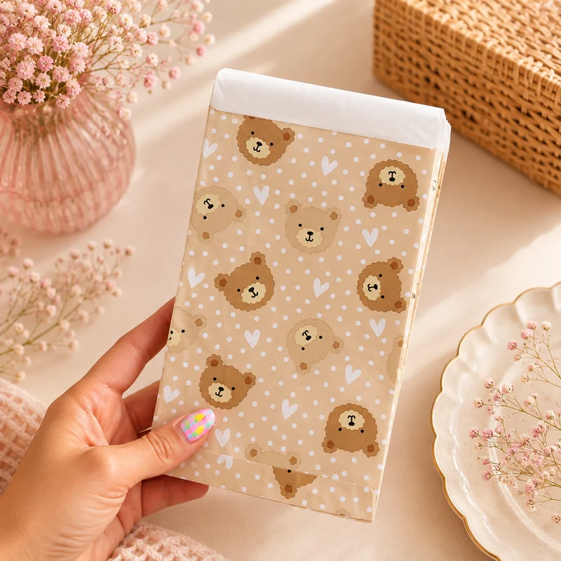 Cadeauzakjes M - Little bear (beige)
