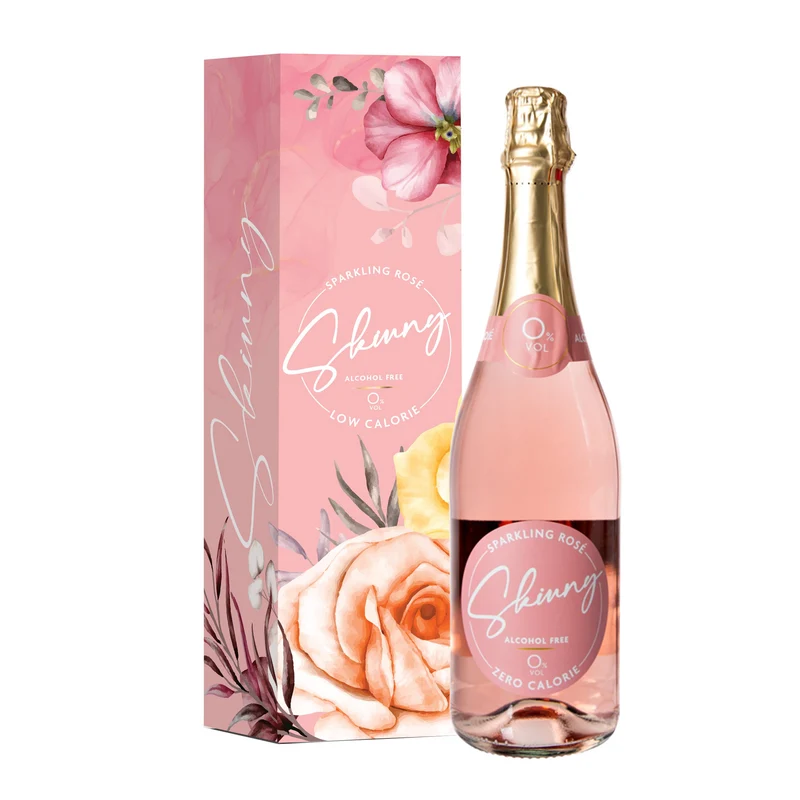 Skinny Sparkling Rose Prosecco Non Alcoholisch met Geschenkdoos - 75cl