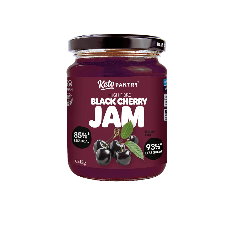 Keto Pantry Zwarte kersenjam met weinig suiker - 215 g