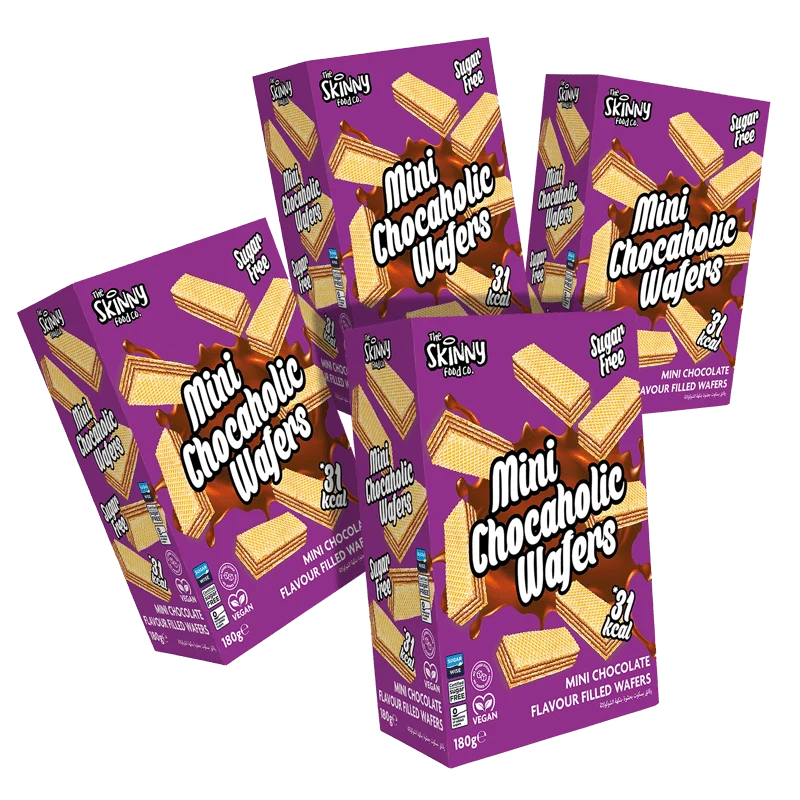 Skinny Mini Chocaholic Wafers 180g x 4 Doos Bundel