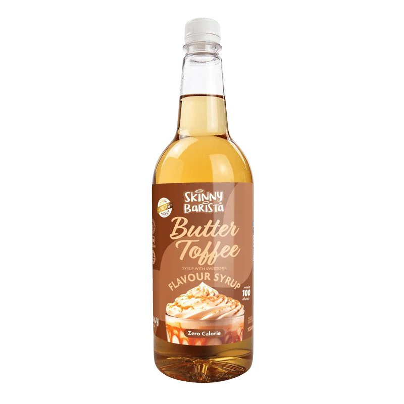 Skinny Barista Butter Toffee Flavour Syrup - Suikervrije Skinny Coffee Syrup - 1 Liter (Limited Edition)