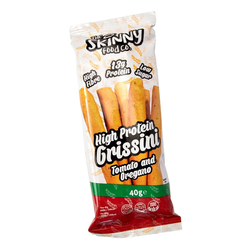 (Opruiming, Ten minste houdbaar tot: 26 mei) Magere eiwitrijke grissini met tomaat en oregano 40 g