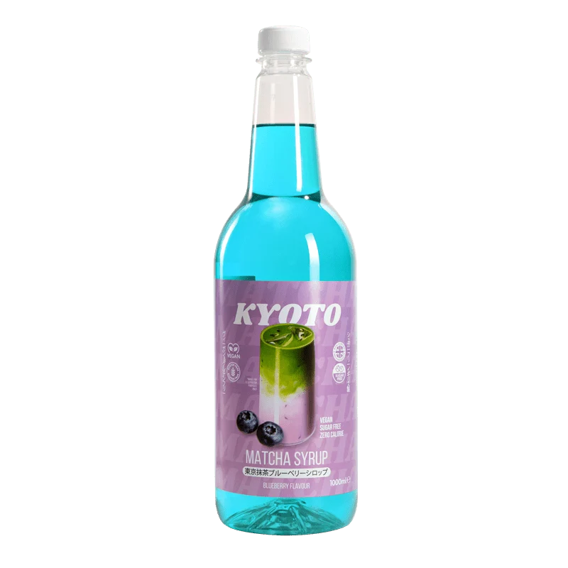 Kyoto Bosbessen Matcha Siroop - Caloriearm en Suikervrij - 1 Liter