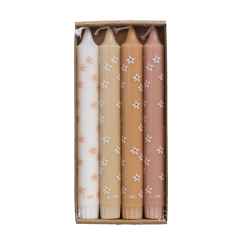Kaarsen - Set van 4 - Bloemen Zomer