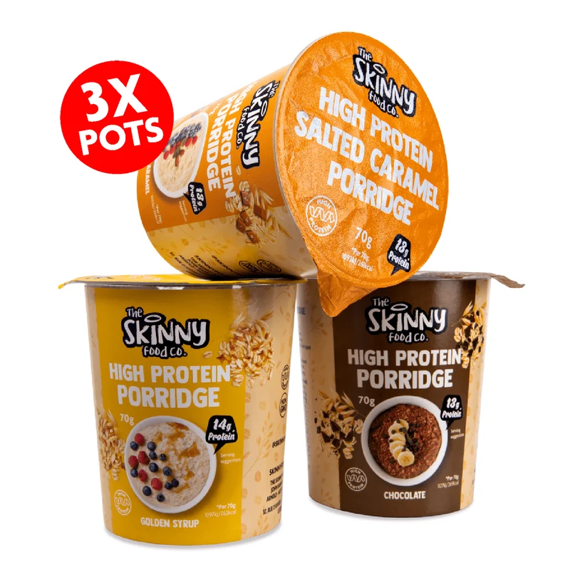 Magere Eiwitrijke Pap Potten Bundel - 3 x 70g
