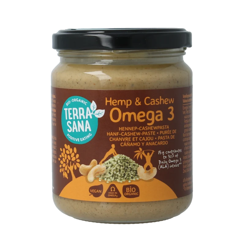 Terrasana Omega 3 hennep cashewpasta 250 gram