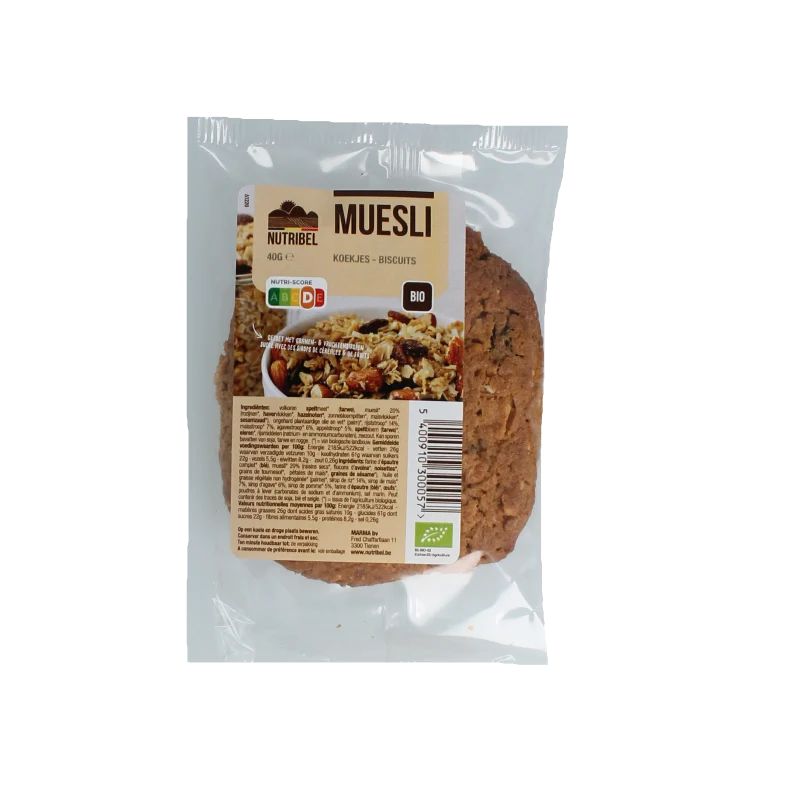 Nutribel Spel mueslikoek bio 40 gram