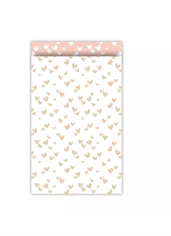 Cadeauzakje M - Solo hearts - Wit / zand