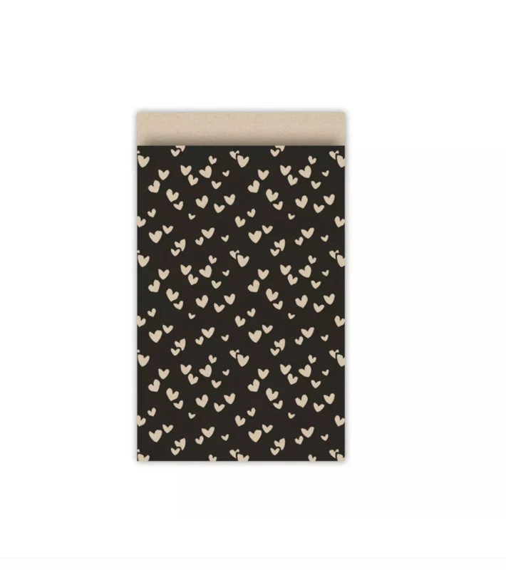 Cadeauzakje M - Solo hearts - Zwart