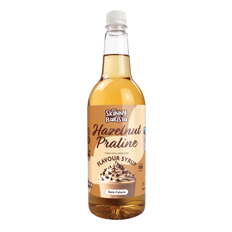 Skinny Barista Siroop met Hazelnootsmaak - Suikervrije, Calorievrije Skinny Koffie - 1 Liter
