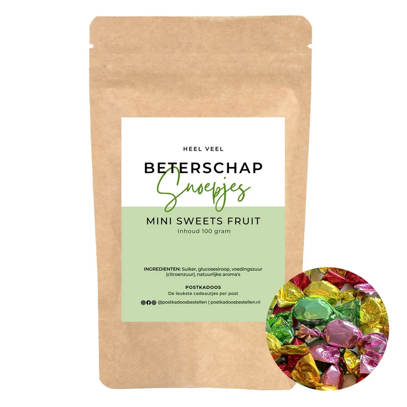 Zak Snoep - Heel Veel Beterschap - Mini Sweets Fruit