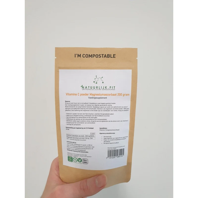 Natuurlijk.fit Vitamine C poeder magnesium ascorbaat 200 gram