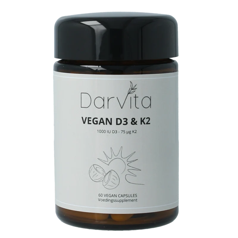 Darvita D3 & K2 1000 IU MCT-poeder (kokos) 60 vcaps