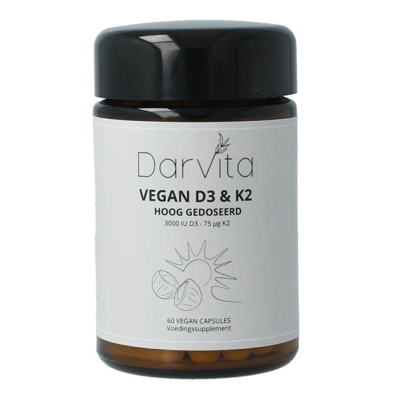 Darvita D3 & K2 3000 IU MCT-poeder (kokos) 60 vcaps