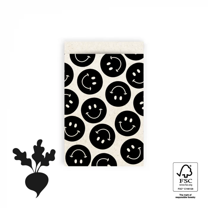 Cadeauzakjes M - Smiley - Zwart