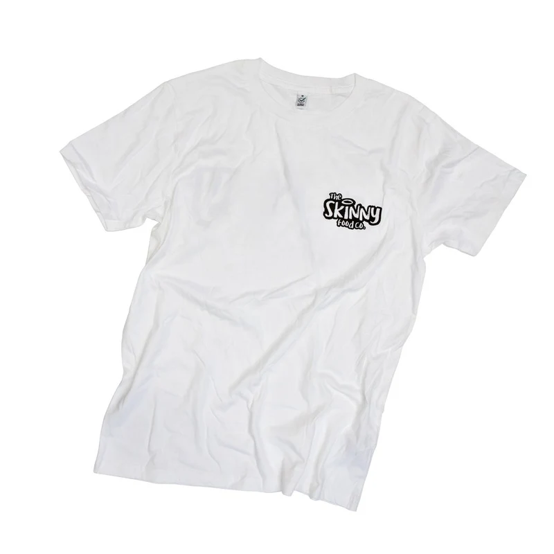 Het Skinny Food Co wit veganistisch unisex T-shirt