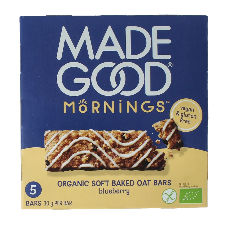 Madegood Mornings bar blueberry bio 5 stuks