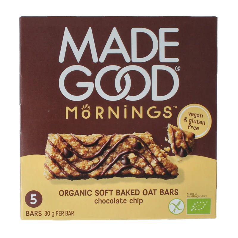 Madegood Mornings bar choco chip bio 5 stuks