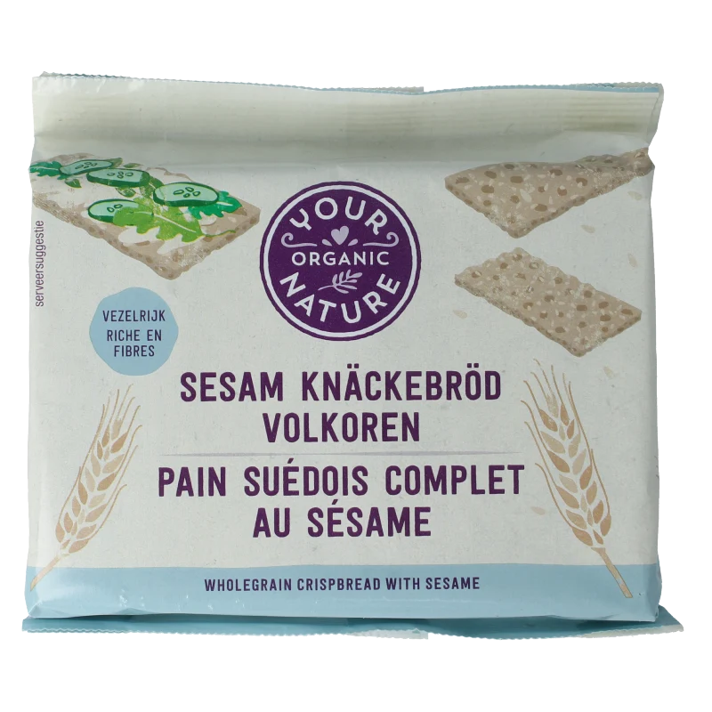 Your Organic Natureure Knackebrod volkoren sesam bio 250 gram