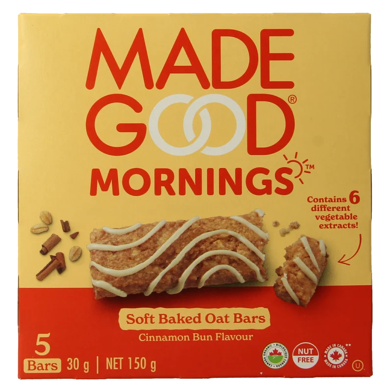 Made Good Morning bar cinnamon bun bio 5 stuks