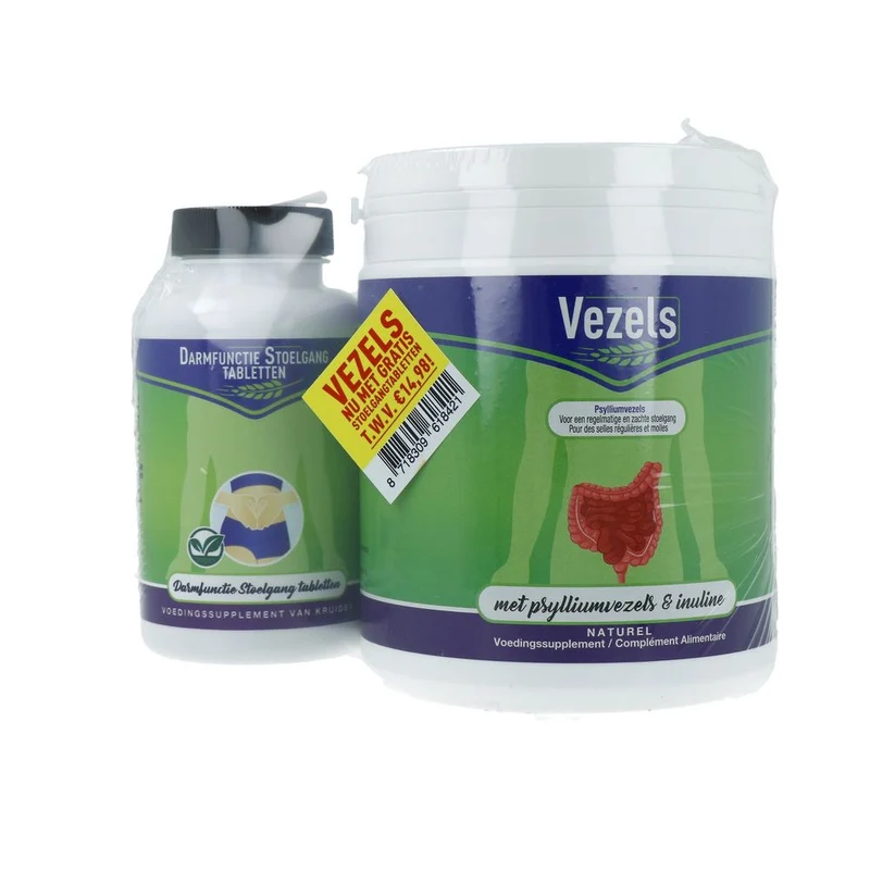 Libra Vezels Naturel Met Psylliumvezels & Inuline + Gratis Stoelgangtabletten 300 gram