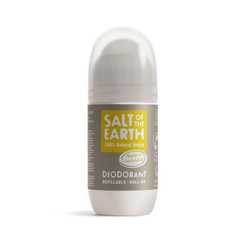 Salt of the Earth Natural Deodorant Roll On Amber & Sandalwood 75 ml