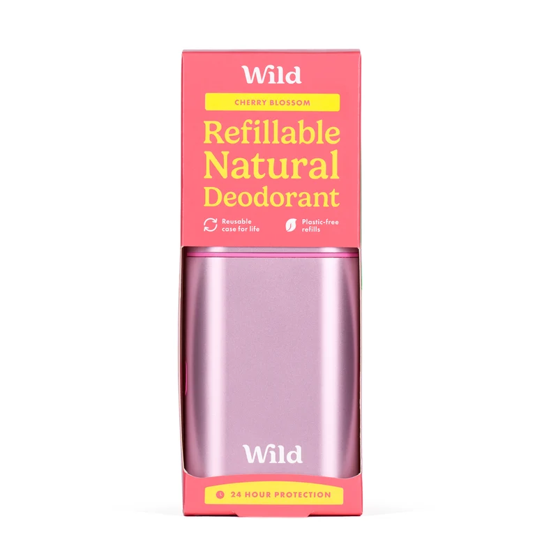Wild Natural Deodorant Pink Case Cherry Blossom Navulbaar 40 gram