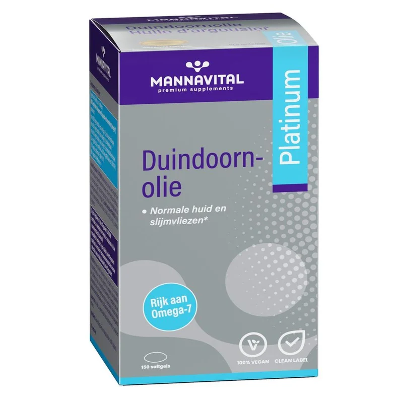 Mannavital Duindoornolie Platinum 150 softgels