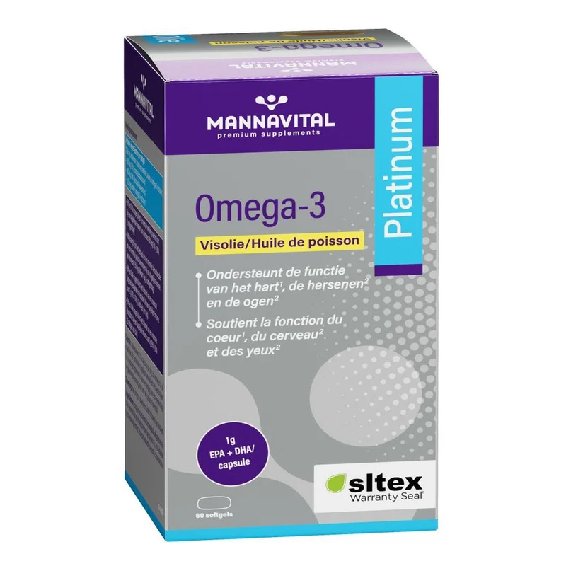 Mannavital Omega 3 Visolie Platinum 60 softgels