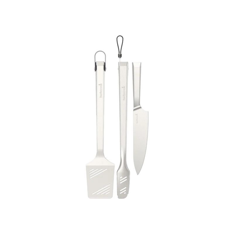 Barbecook Premium BBQ Gereedschapsset - RVS Spatel, Tang & Chefmes 45.7cm