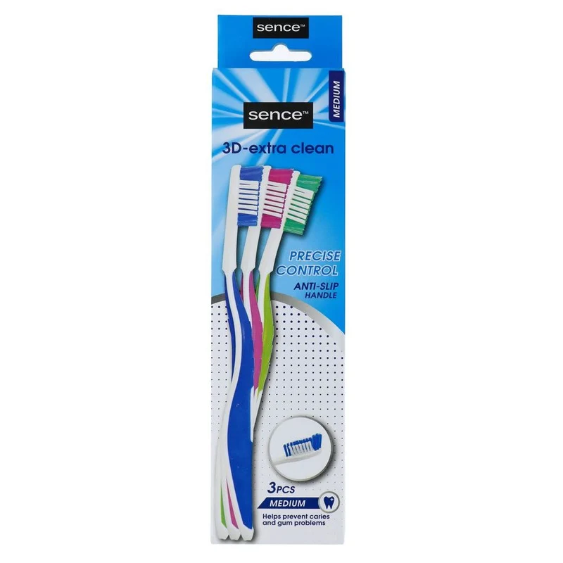 Sencefresh Medium 3D-Extra Clean Tandenborstels 3-pack