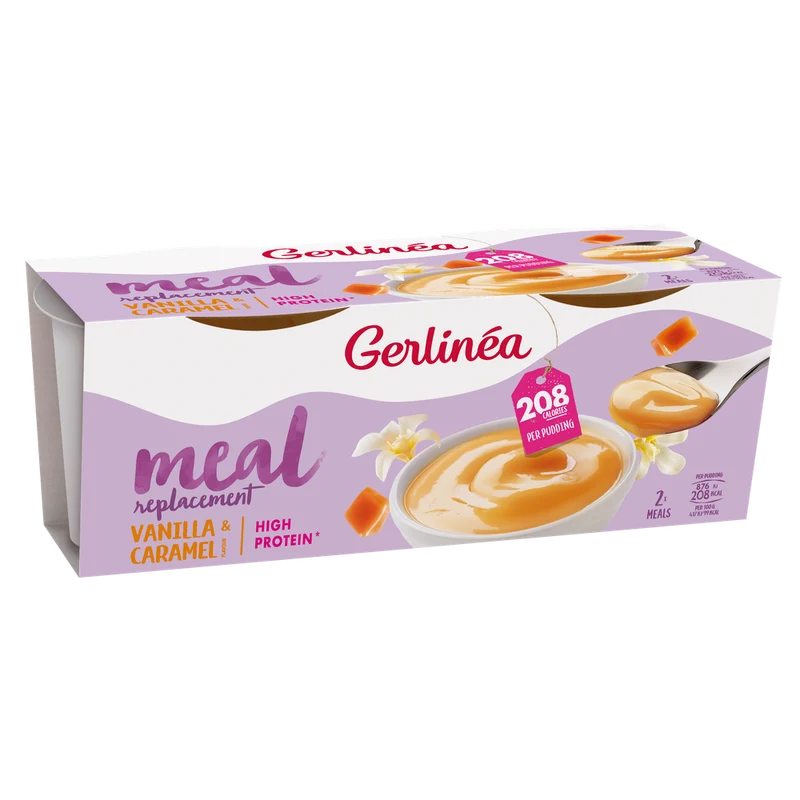 Gerlinea Pudding Vanille & Karamel 2 stuks