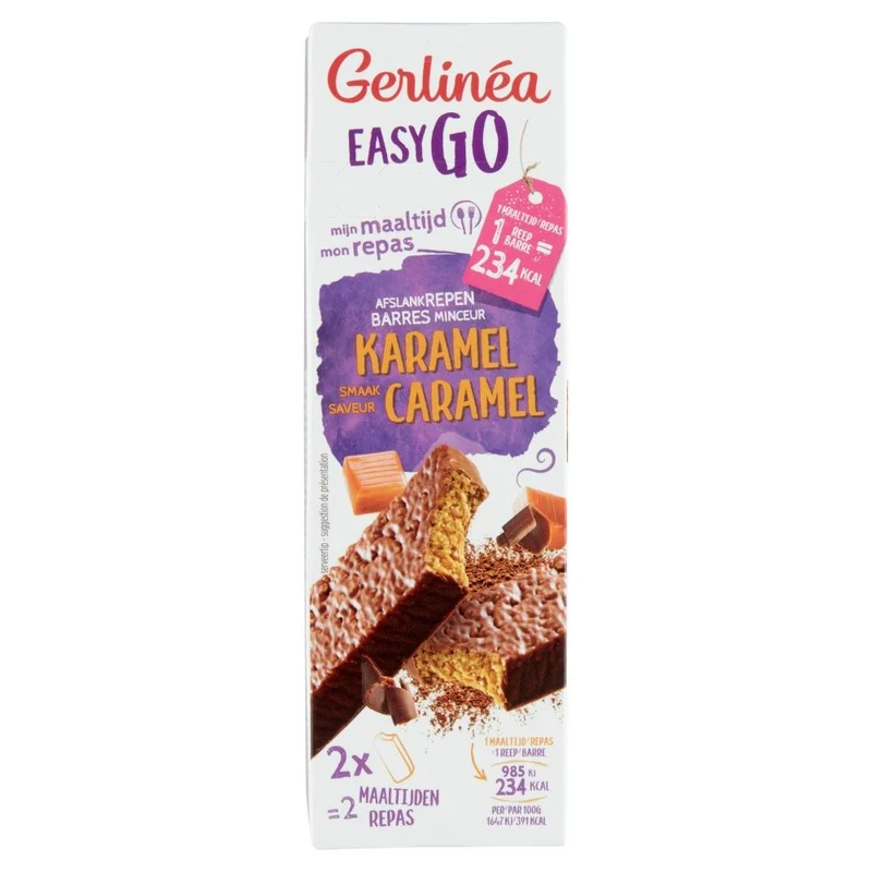 Gerlinéa Easy Go Mijn Maaltijd Afslankrepen Karamel Smaak 2 stuks
