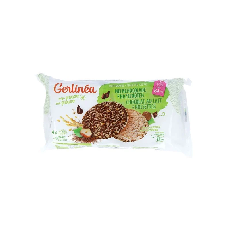 Gerlinea Rijstwafel Melkchocolade & Hazelnoten 142 gram
