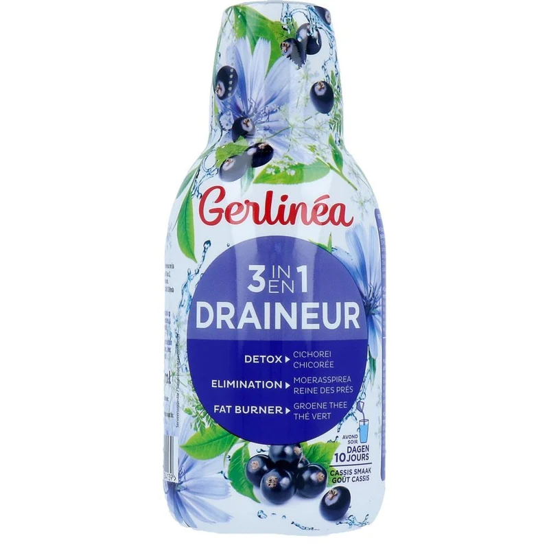 Gerlinéa Draineur 3in1 Zwarte Bes Smaak 500 ml