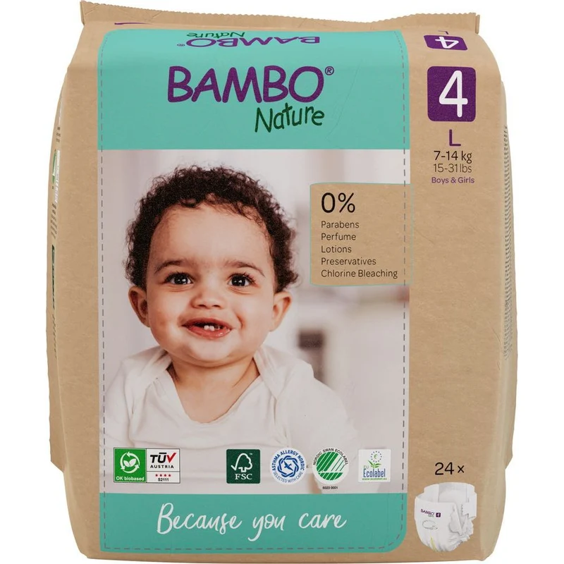 Bambo Nature Luier 4 liter 7-14 KG 24 st