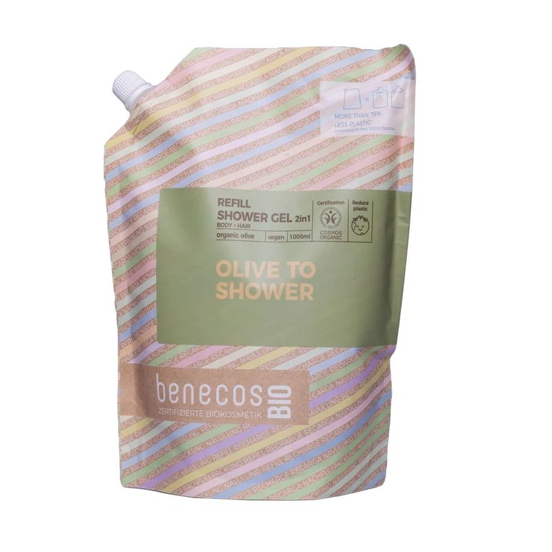 Benecos Bio Douchegel Organic 2 iIn 1 Olive Body & Hair Olive To Shower Refill-Bag 1 liter