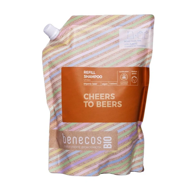 Benecos Bio Shampoo Unisex Organic Beer Cheers To Beers Refill-Bag 1 liter