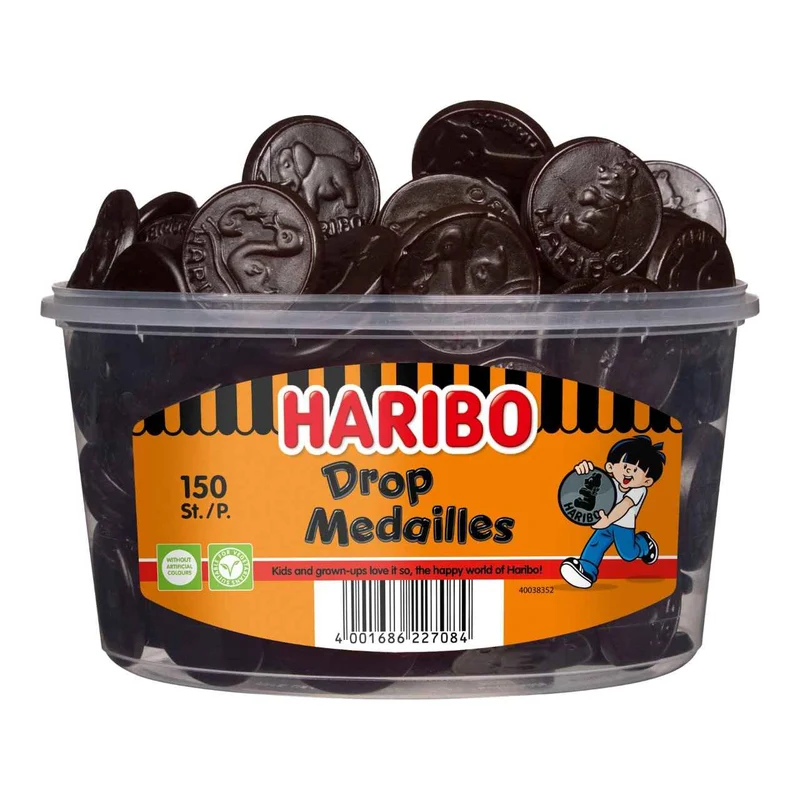 Haribo Drop Medailles Silo (150 Stuks)