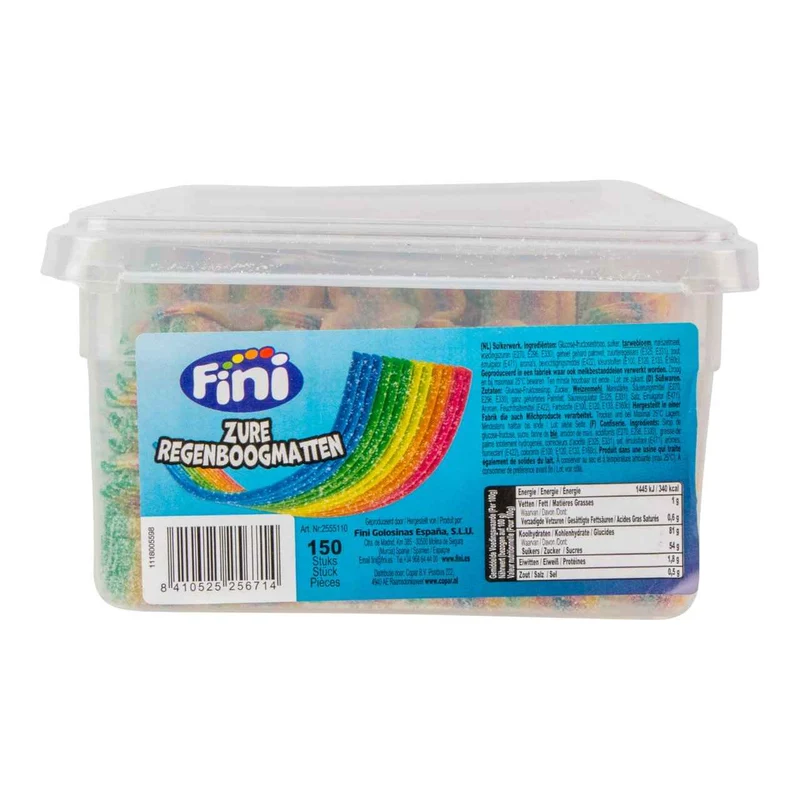 Fini Zure Regenboogmatten (150 Stuks)