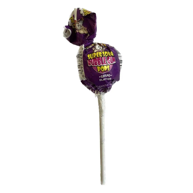 Warhead Super Sour Bubble Gum Pops Grape (21 Gram)