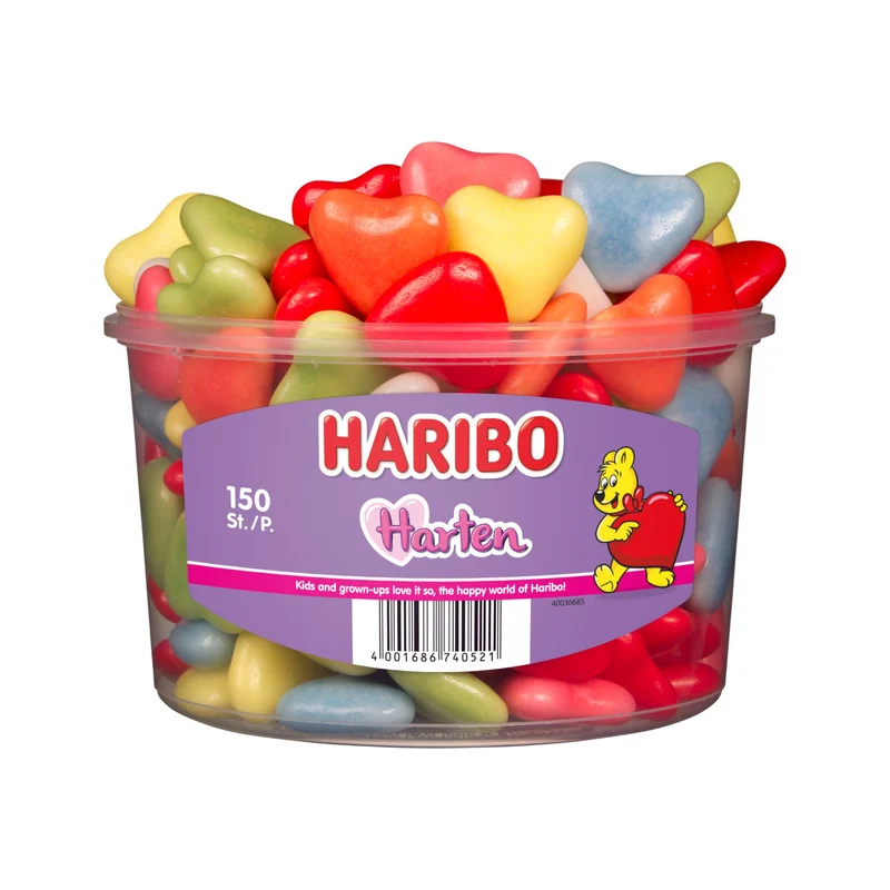 Haribo Schuimharten Silo (150 Stuks)