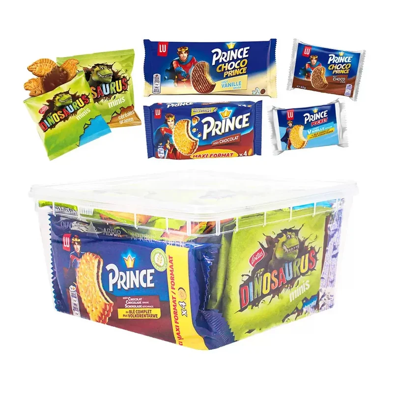 LU Prince & Lotus Dinosaurus vieruurtjes koekjespakket - 15 stuks - 618g
