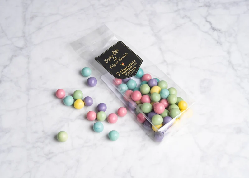 Zakje chocolade biscuit knikkers 100gr
