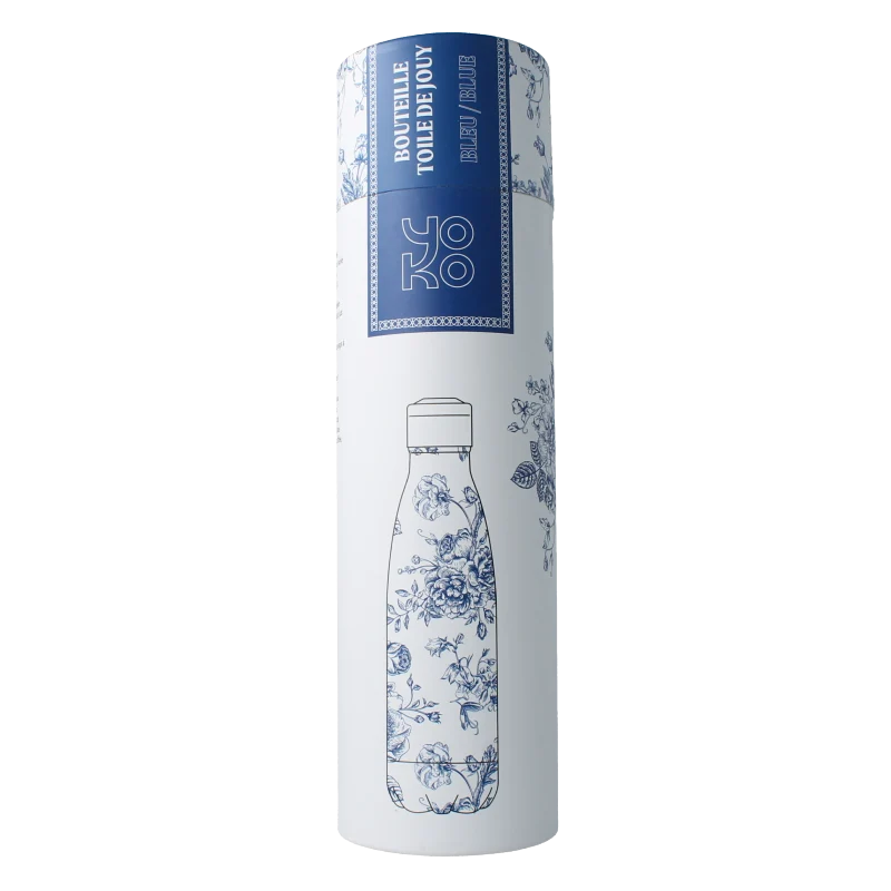 Yoko Drinkfles Toile de Jouy blue isotherm 500ml